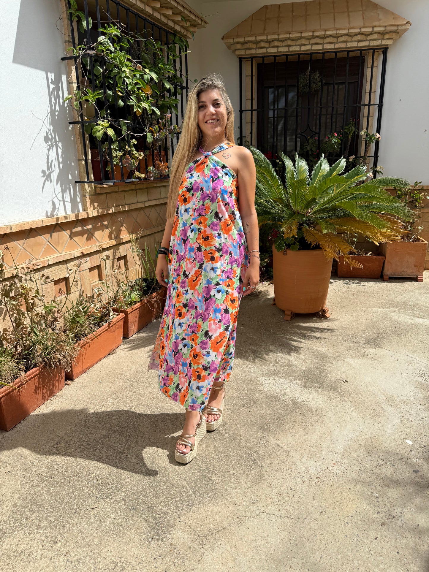 Vestido cruzada flores