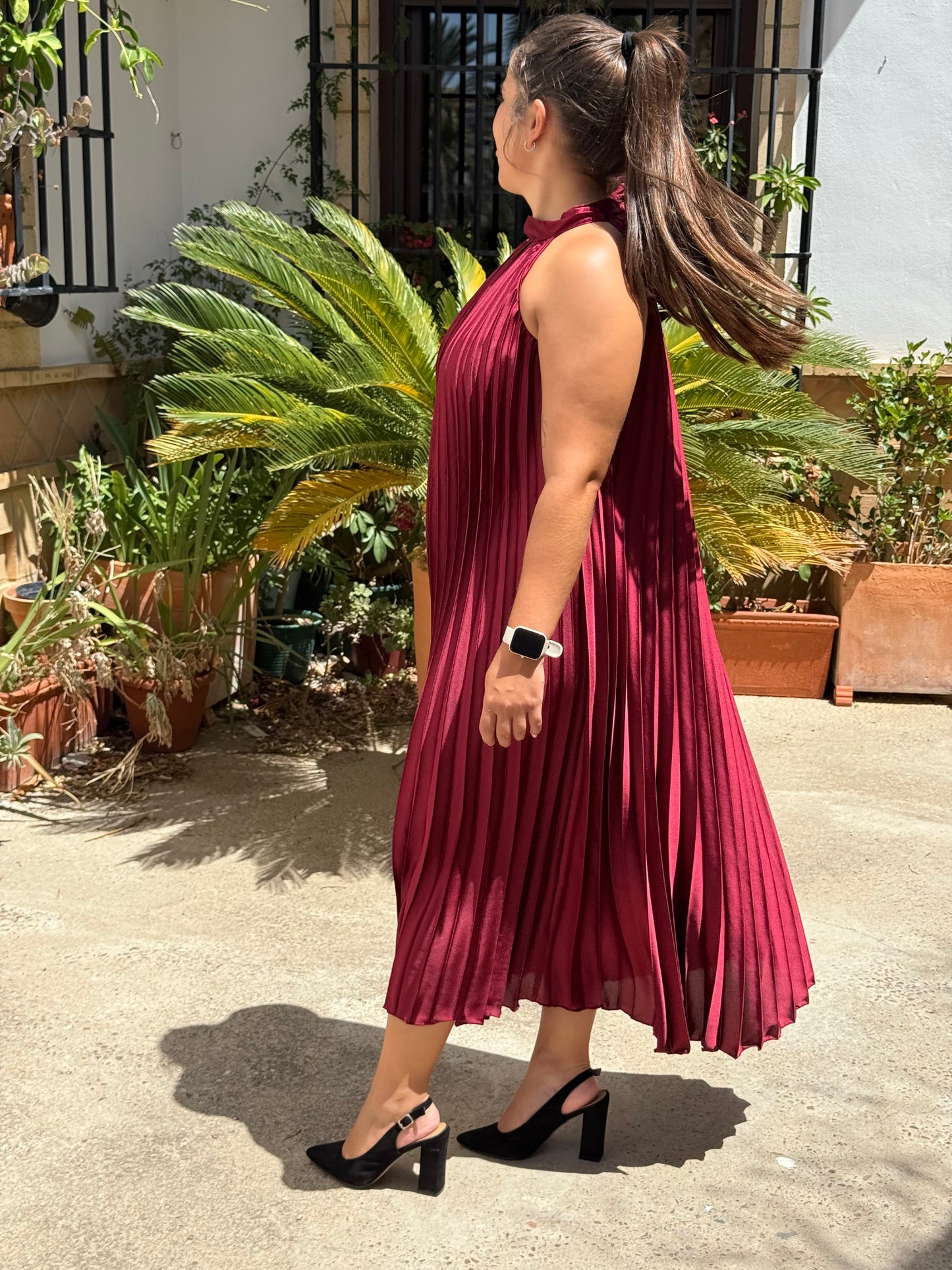 Vestido tablas lazo