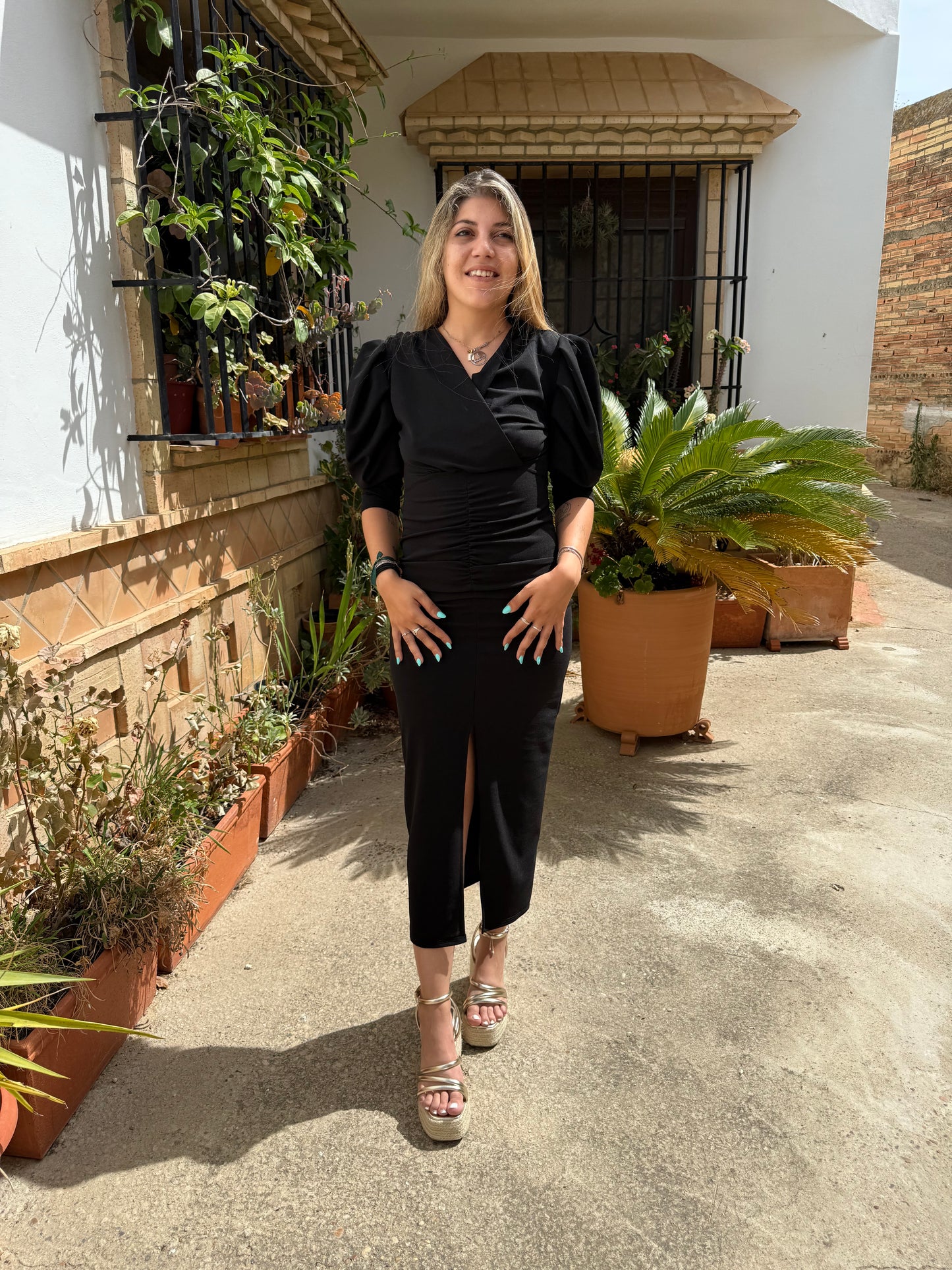 Vestido manga globo