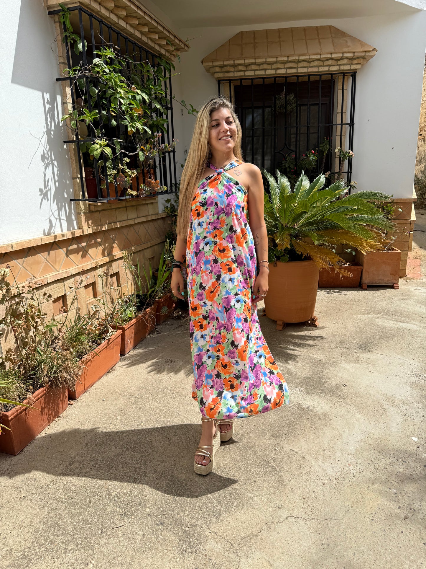 Vestido cruzada flores