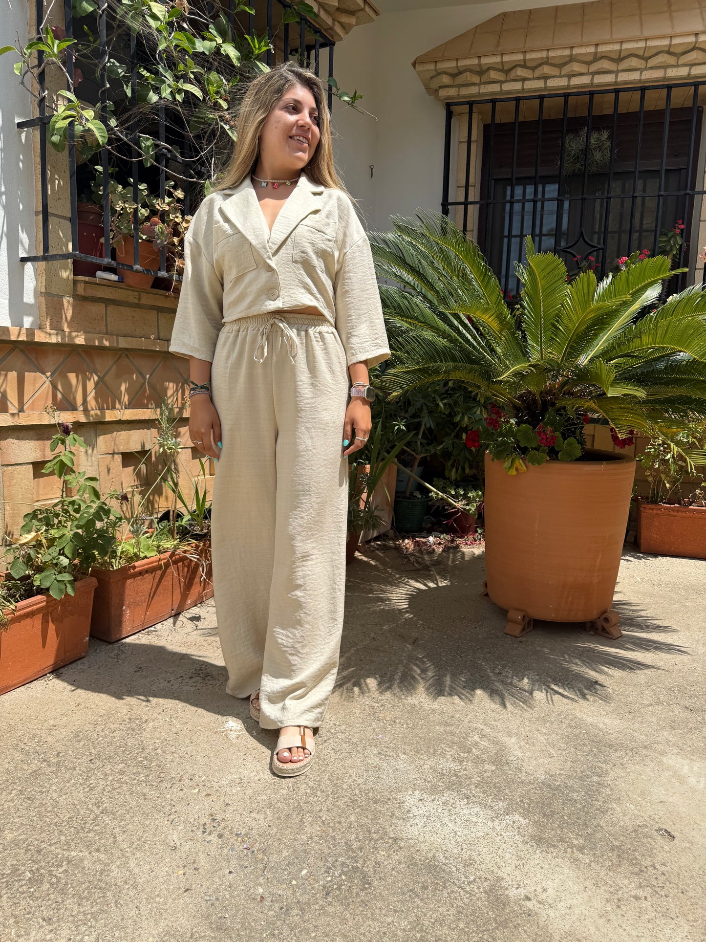 Conjunto lino largo