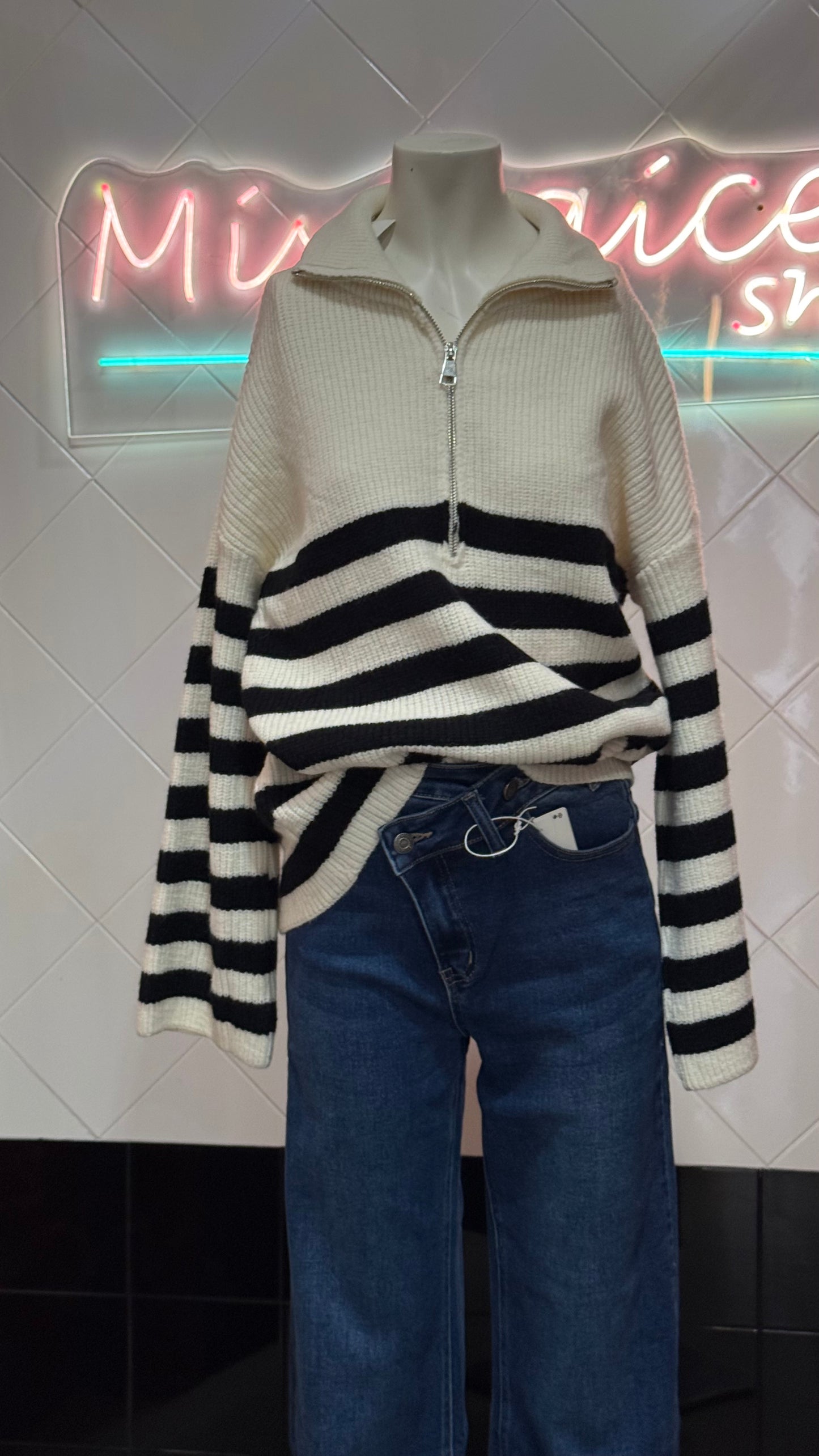 Jersey rayas cremallera