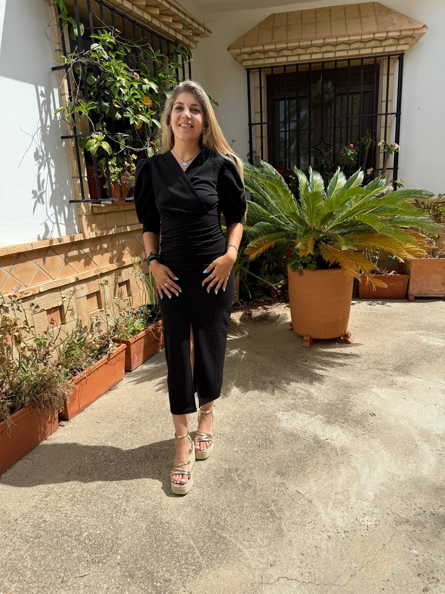 Vestido manga globo