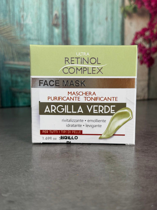Mascarilla arcilla verde tonificante - Retinol complex
