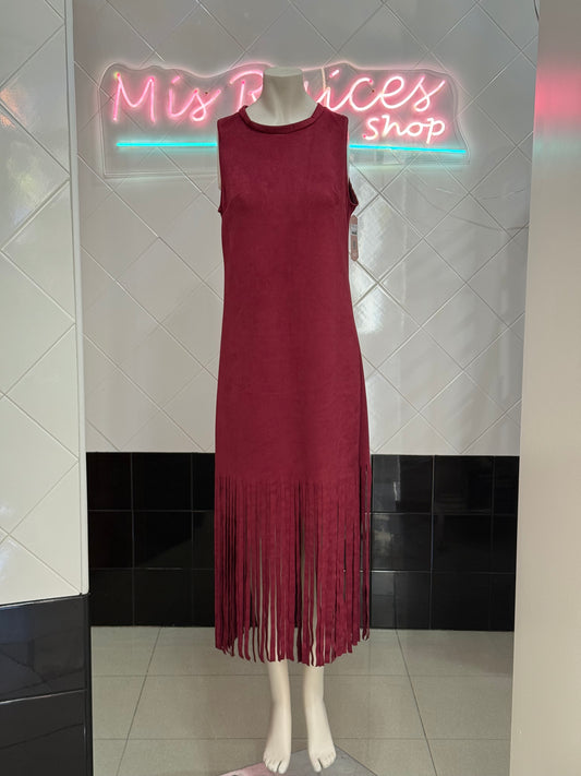 Vestido flecos largo